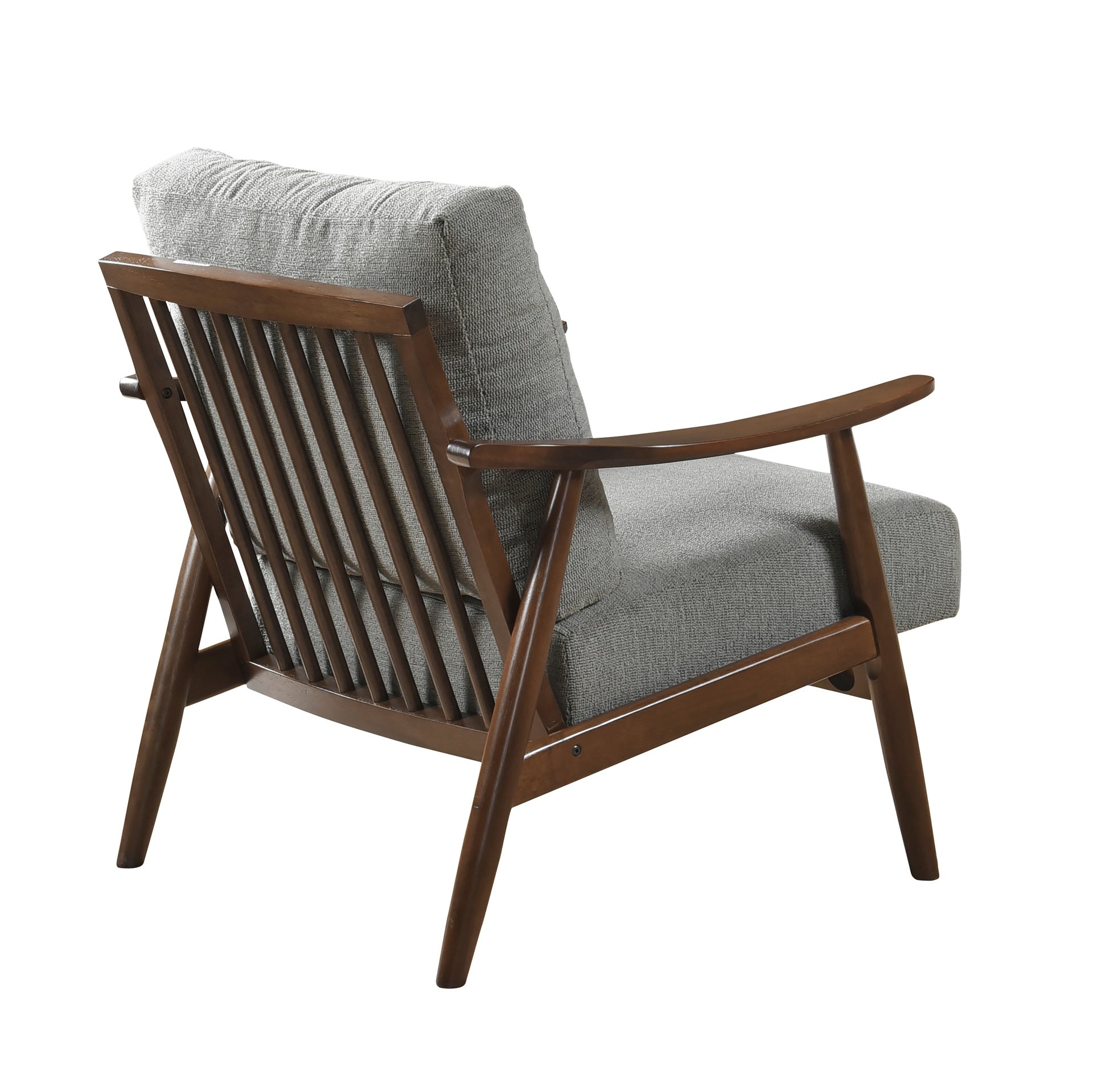 Modern Living Room 1pc Gray Accent Chair Solid Wood Brown Finish Wooden Furniture