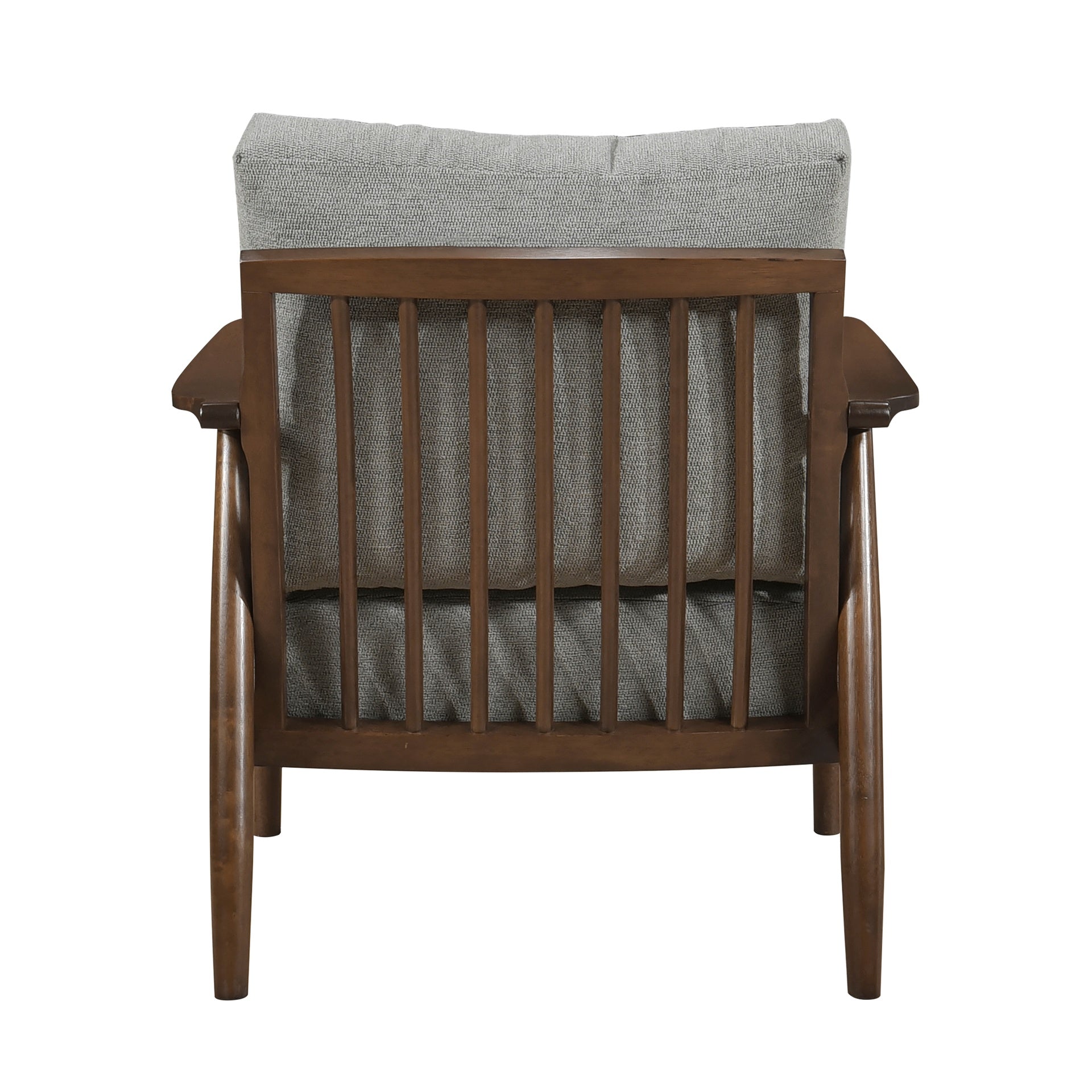Modern Living Room 1pc Gray Accent Chair Solid Wood Brown Finish Wooden Furniture