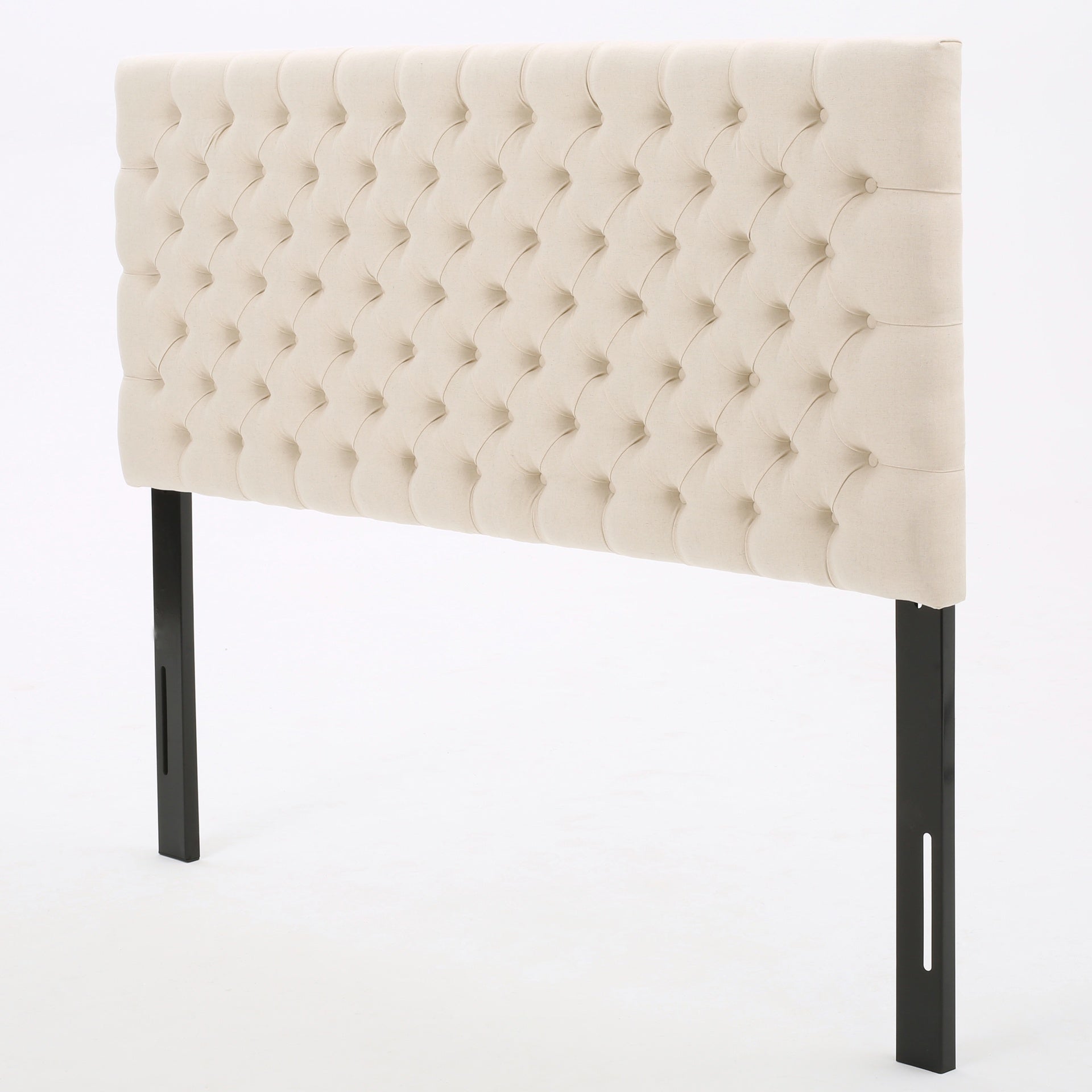 Tufted Upholstered Queen Size Bed Headboard in Modern Button Design, Adjustable Solid Wood Head Board, Solid Wood Head Board with Durable Metal Legs in Bedroom