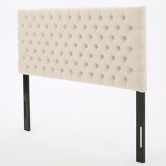 Tufted Upholstered Queen Size Bed Headboard in Modern Button Design, Adjustable Solid Wood Head Board, Solid Wood Head Board with Durable Metal Legs in Bedroom