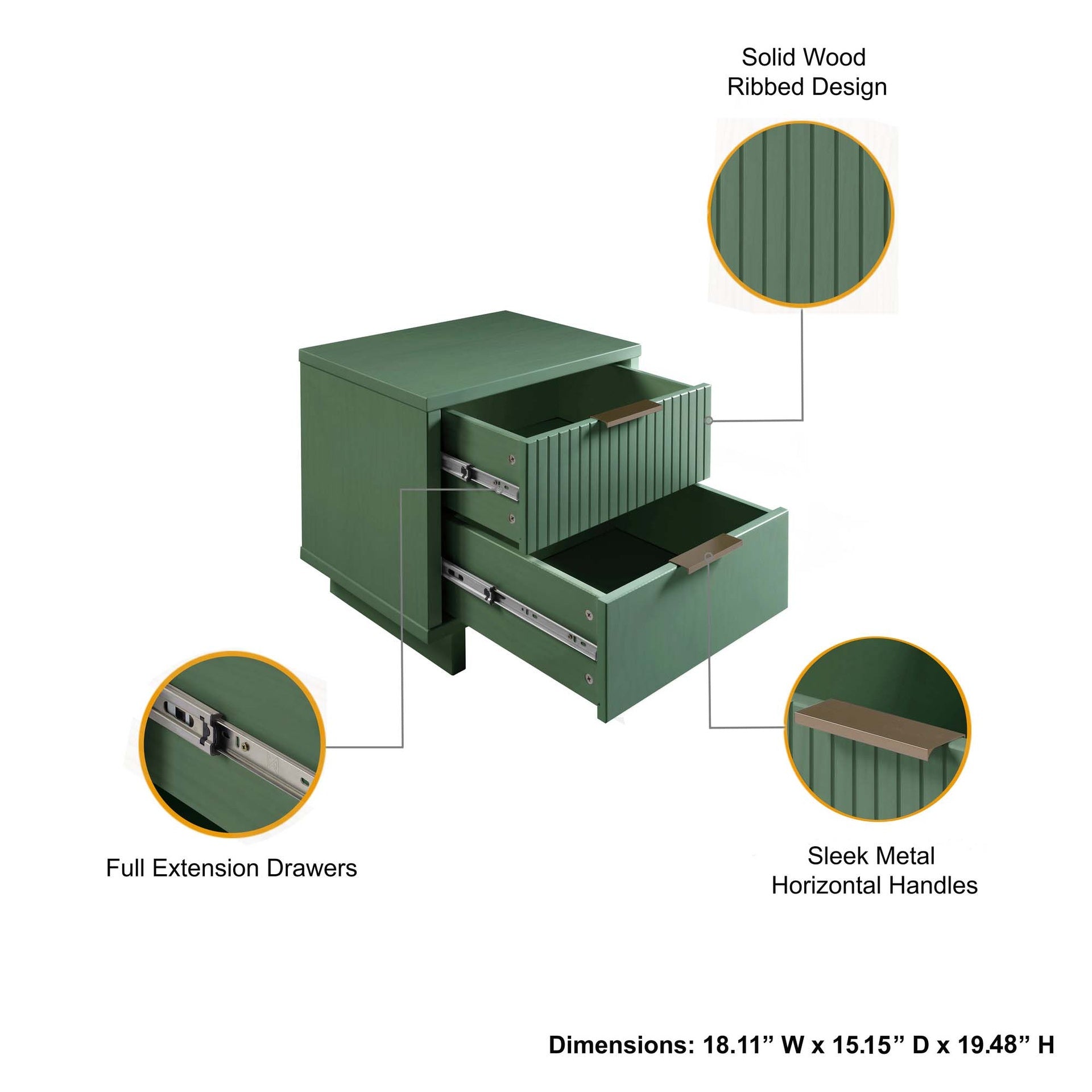 Nightstand in Sage Green