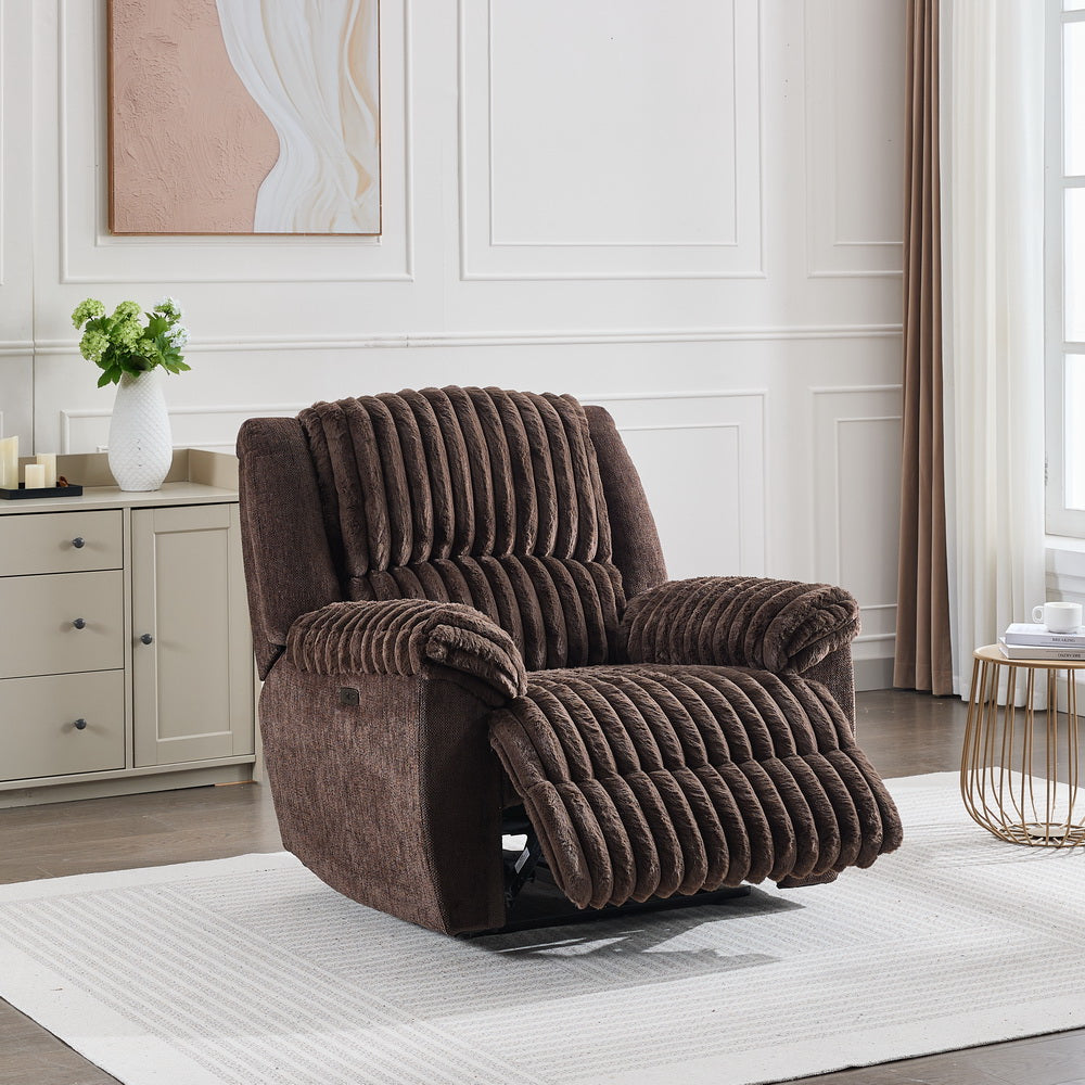 MS P28 Power reclining chair Fabric  two tones brown 2ctns