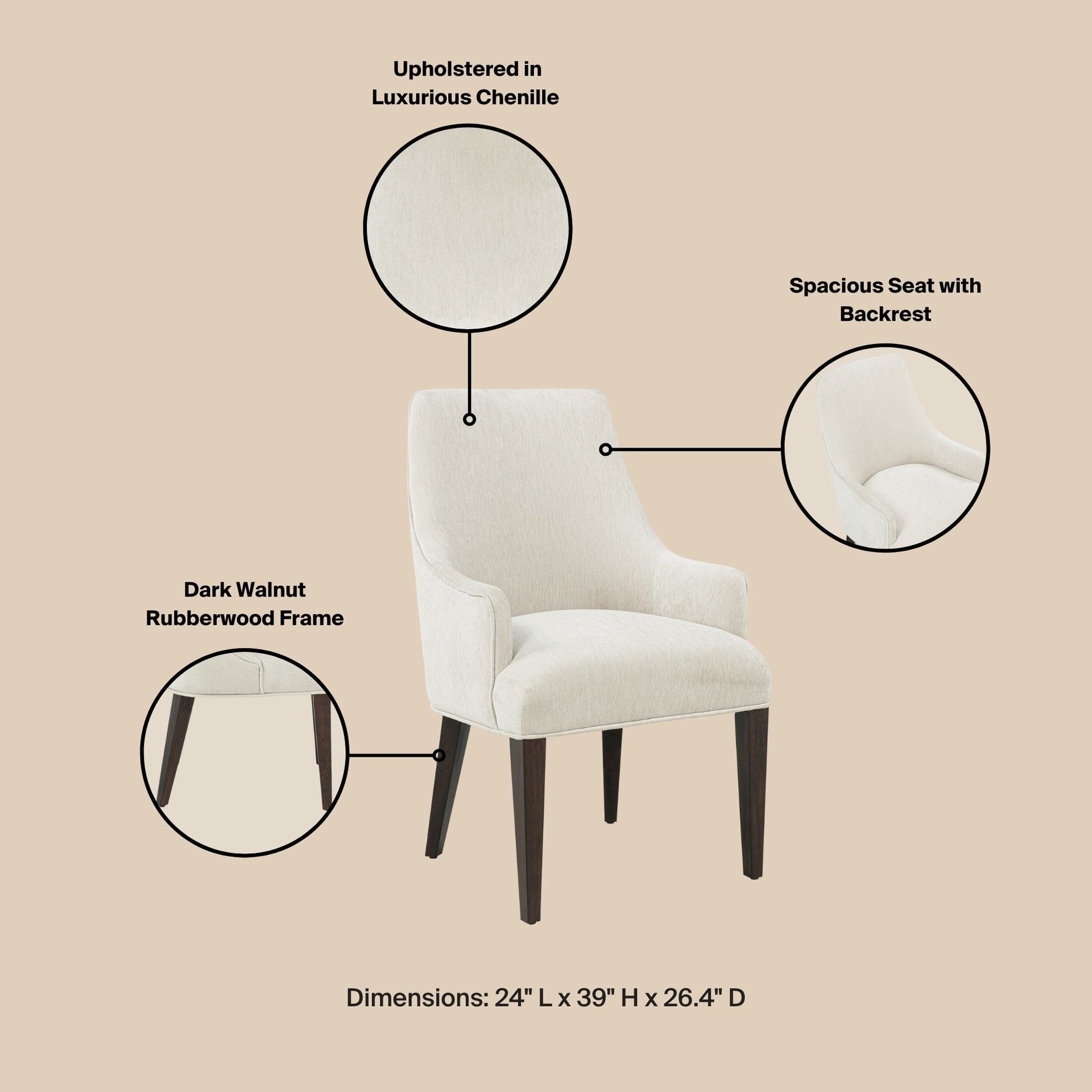 Dining Chair - Set of 2 in Cream