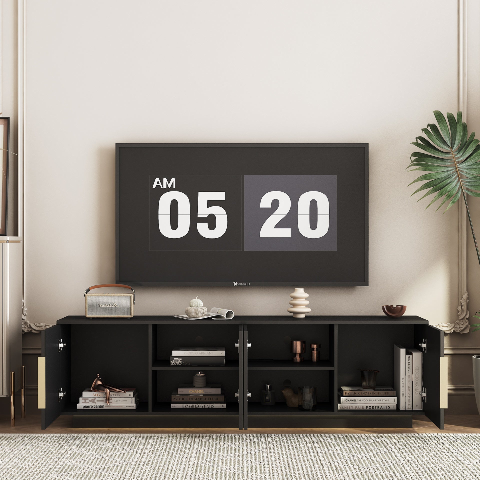 TV Stand  with 16 Color LEDs,68" Modern TV Stand,  TV Cabinet Entertainment Center for 55 60 65 Inch TV