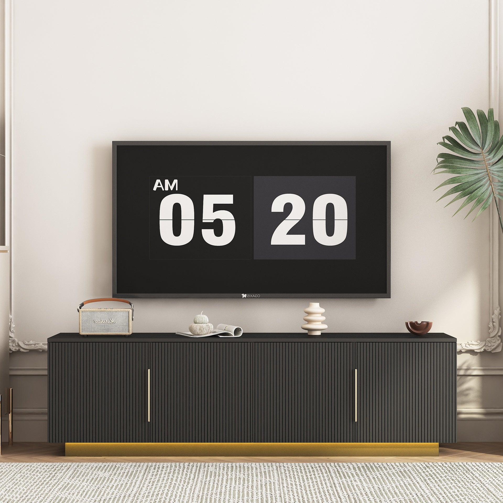 TV Stand  with 16 Color LEDs,68" Modern TV Stand,  TV Cabinet Entertainment Center for 55 60 65 Inch TV
