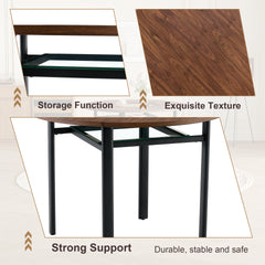 Table and chair set.42 inch modern minimalist brown wood grain round dining table set.Paired with 6 Light Gray Artificial PU Chairs With Curved Widened Cushion Design. Suitable for dining rooms,etc.