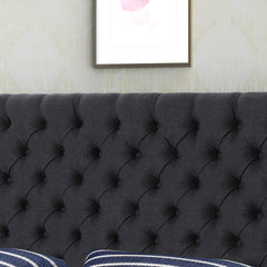Tufted Upholstered Queen Size Bed Headboard in Modern Button Design, Adjustable Solid Wood Head Board, Solid Wood Head Board with Durable Metal Legs in Bedroom