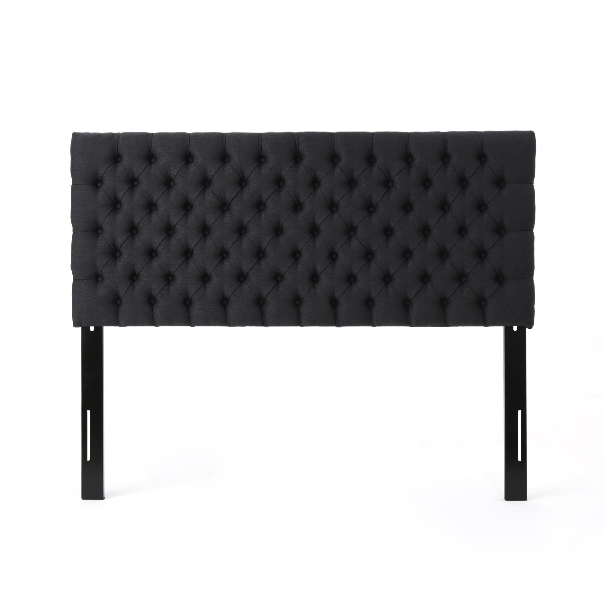 Tufted Upholstered Queen Size Bed Headboard in Modern Button Design, Adjustable Solid Wood Head Board, Solid Wood Head Board with Durable Metal Legs in Bedroom