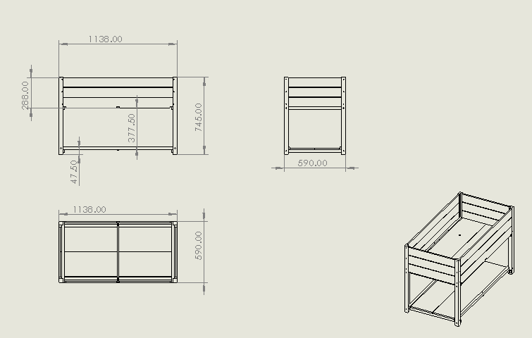 New style:     45"  Iron-wood combined growing beds with feet and storage racks. Suitable for various places such as gardens, backyards, terraces, balconies, etc.