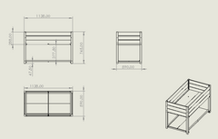 New style:     45"  Iron-wood combined growing beds with feet and storage racks. Suitable for various places such as gardens, backyards, terraces, balconies, etc.