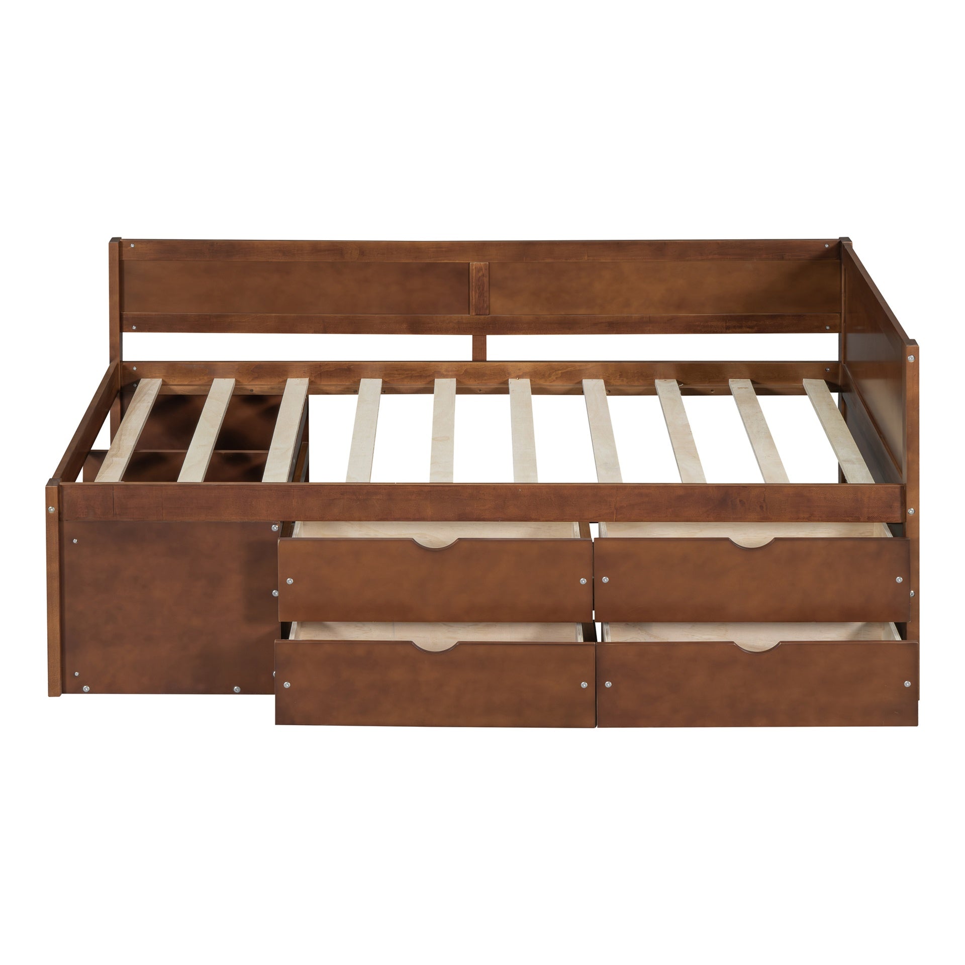 Twin Size Daybed with Drawers and Shelves, Walnut(OLD SKU:LP002022AAD)