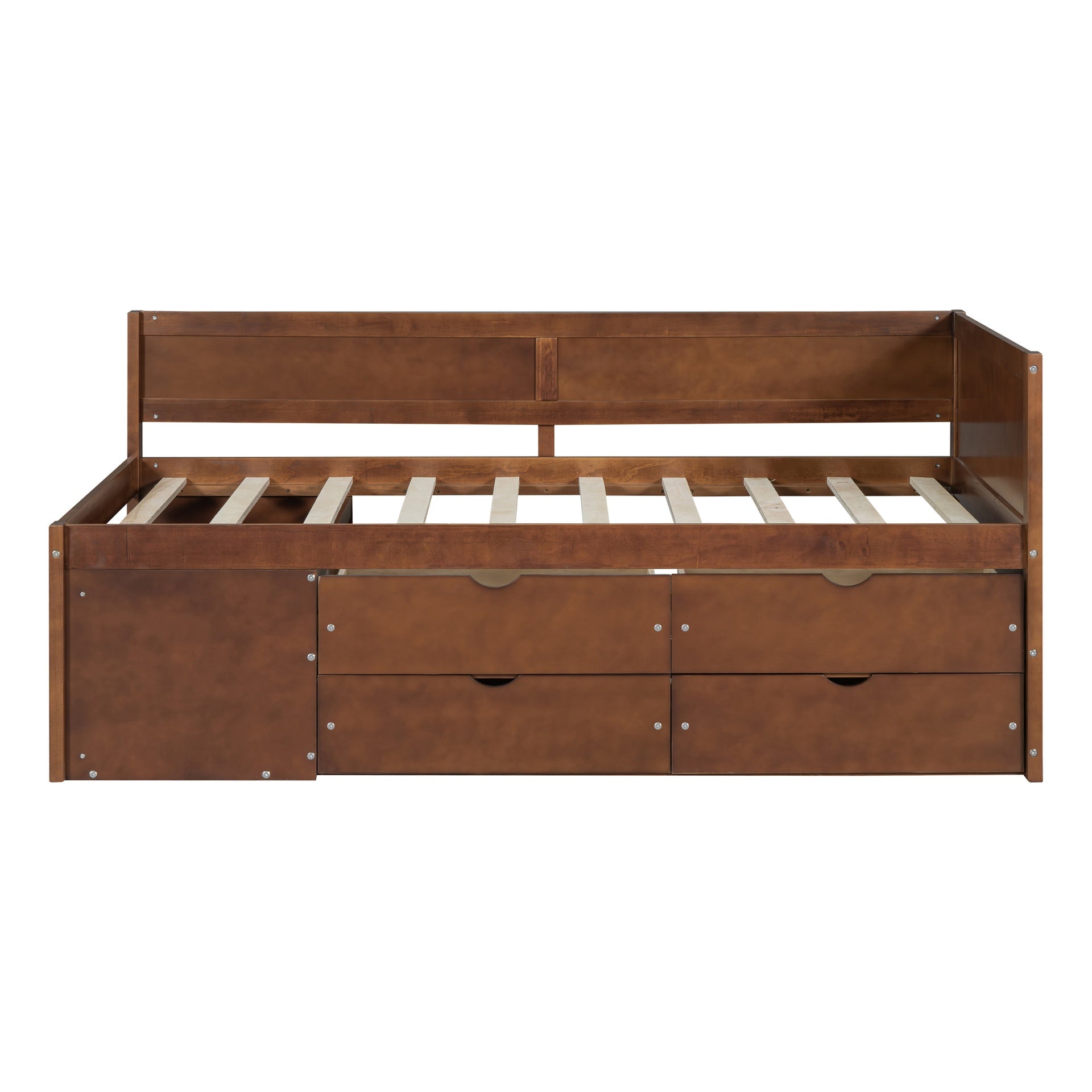 Twin Size Daybed with Drawers and Shelves, Walnut(OLD SKU:LP002022AAD)
