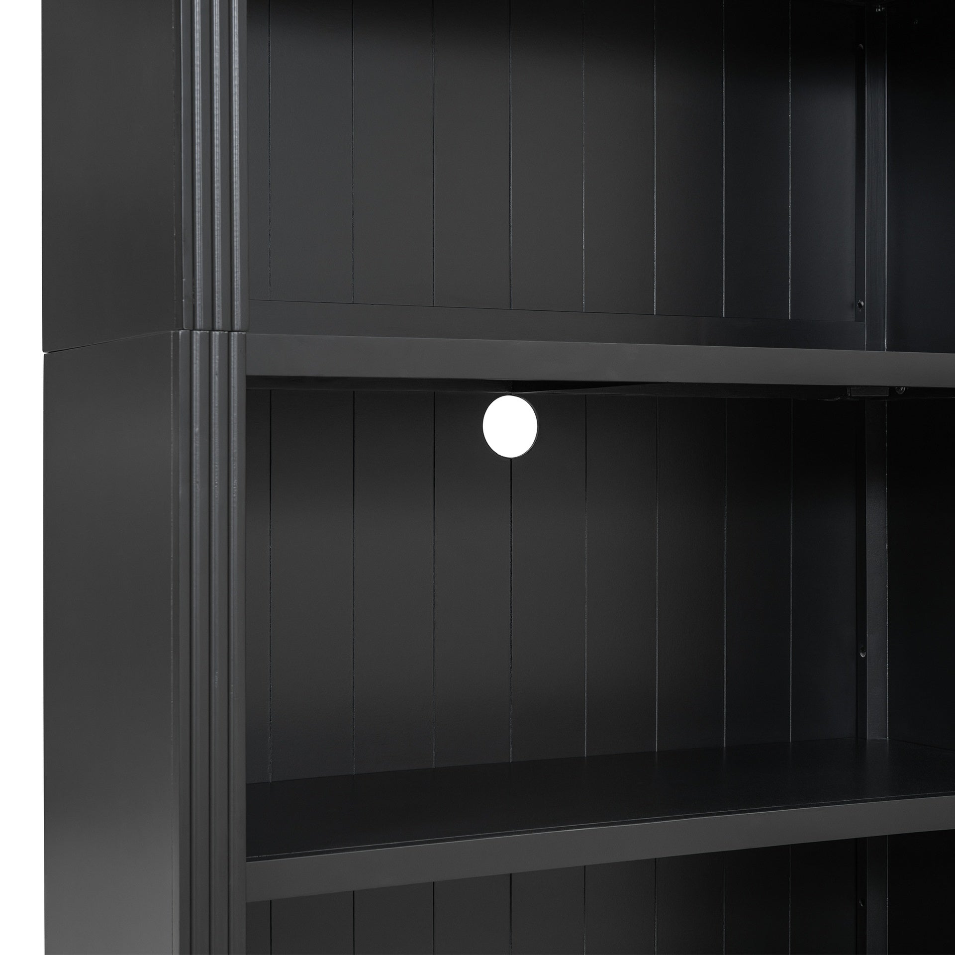 83" Tall Wood Bookcase Suite with light strip ,5-Tier Home Decor Bookcase Suite with Adjustable Shelves,Storage Organizer,Free Standing Storage Shelves Suite for Living Room,Home Office,Black