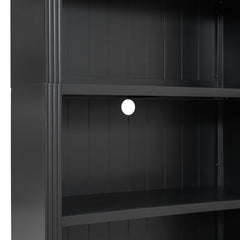 83" Tall Wood Bookcase Suite with light strip ,5-Tier Home Decor Bookcase Suite with Adjustable Shelves,Storage Organizer,Free Standing Storage Shelves Suite for Living Room,Home Office,Black