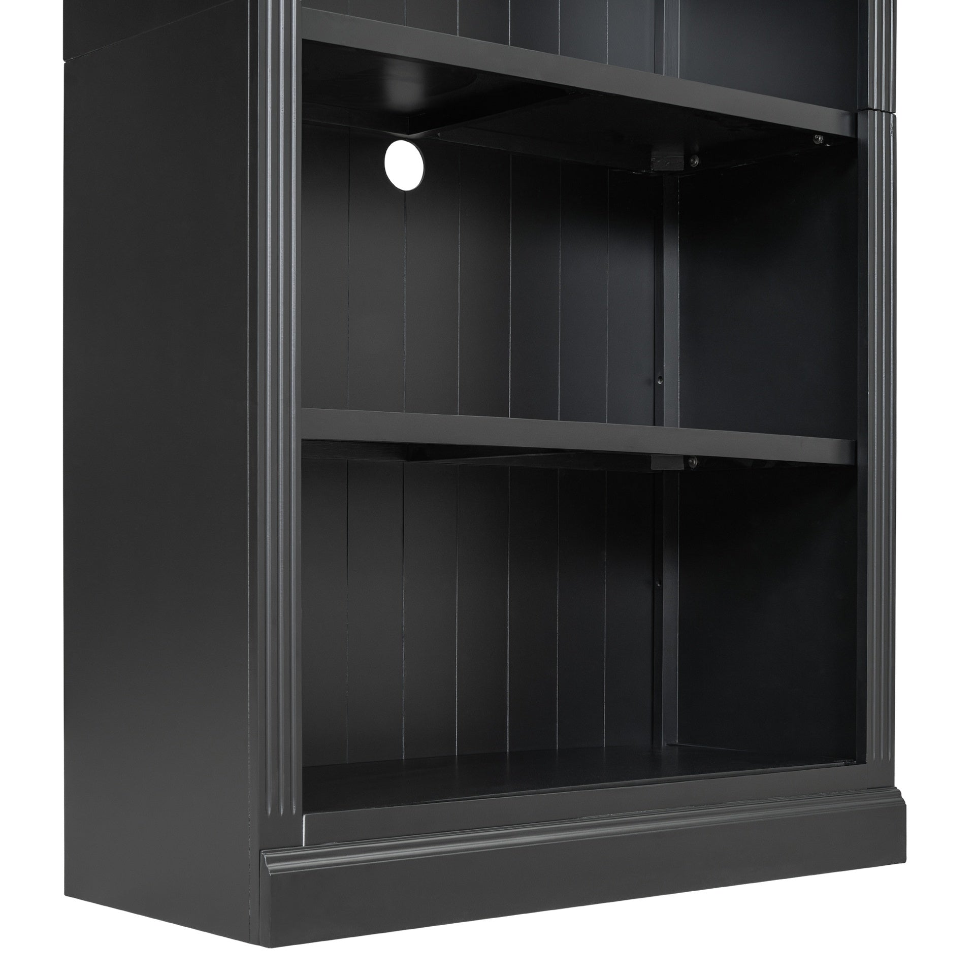 83" Tall Wood Bookcase Suite with light strip ,5-Tier Home Decor Bookcase Suite with Adjustable Shelves,Storage Organizer,Free Standing Storage Shelves Suite for Living Room,Home Office,Black