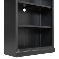 83" Tall Wood Bookcase Suite with light strip ,5-Tier Home Decor Bookcase Suite with Adjustable Shelves,Storage Organizer,Free Standing Storage Shelves Suite for Living Room,Home Office,Black