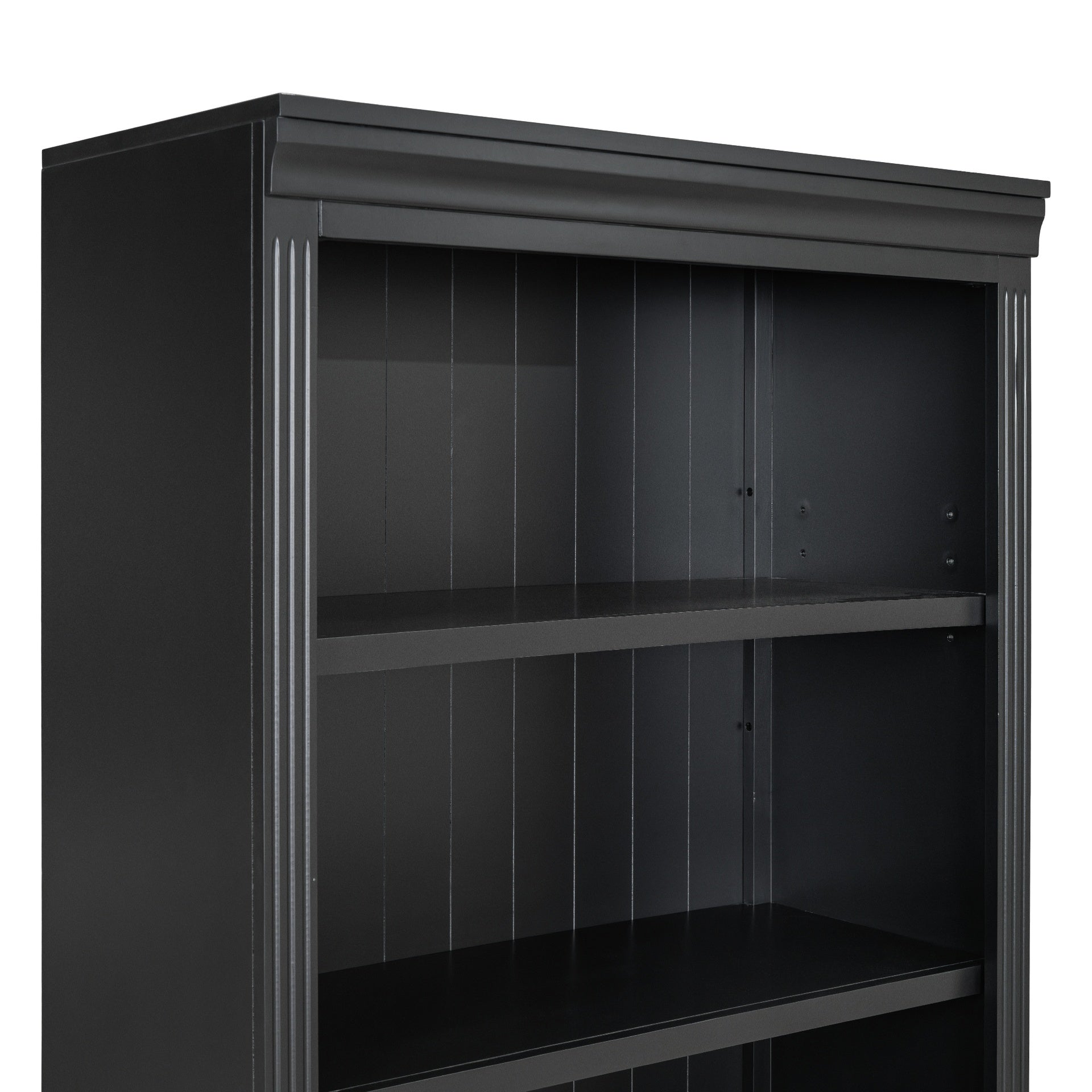 83" Tall Wood Bookcase Suite with light strip ,5-Tier Home Decor Bookcase Suite with Adjustable Shelves,Storage Organizer,Free Standing Storage Shelves Suite for Living Room,Home Office,Black