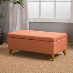Home Decor, Tufted Ainsley Button Storage Ottoman Bench with Hinged Lid , Ottoman Bench with Storage for Living Room & Bedroom,solid wood leg