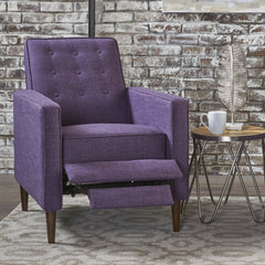 Fabric Recliner Chair Mid-Century Modern Recliner Pushback Single Recliner Sofa with Thicker Seat Cushion Tufted Upholstered Sofa with Wooden leg for Living Room Bedroom