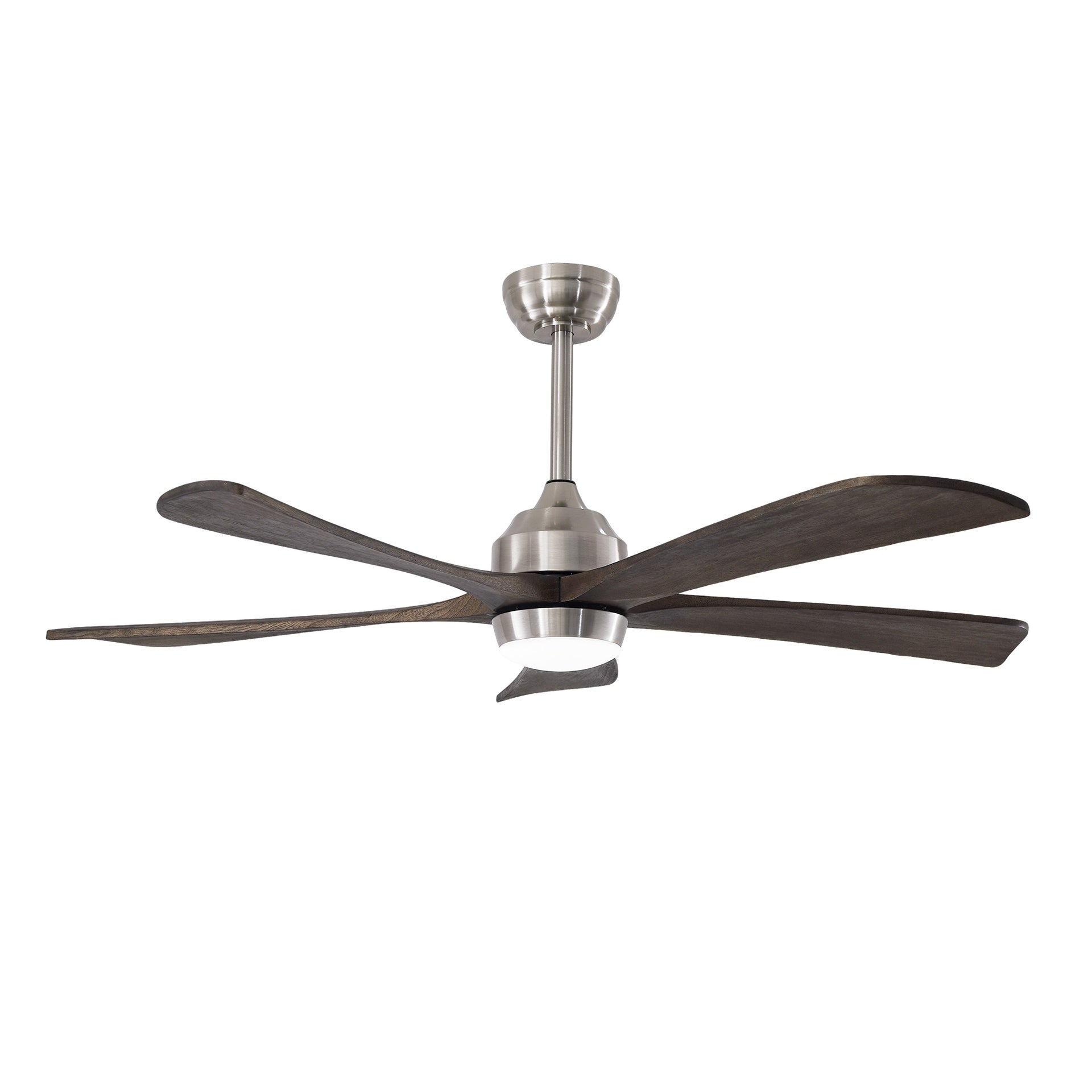 52" 5PCS Solid Wood Blades Ceiling Fan with Lights Remote Control,Quiet DC Motor 3 Blade Ceiling Fans 6 Speed Levels,Reversible Ceiling Fan,for Patio Living Room,Bedroom,Office,Indoor.(Stain nickel )