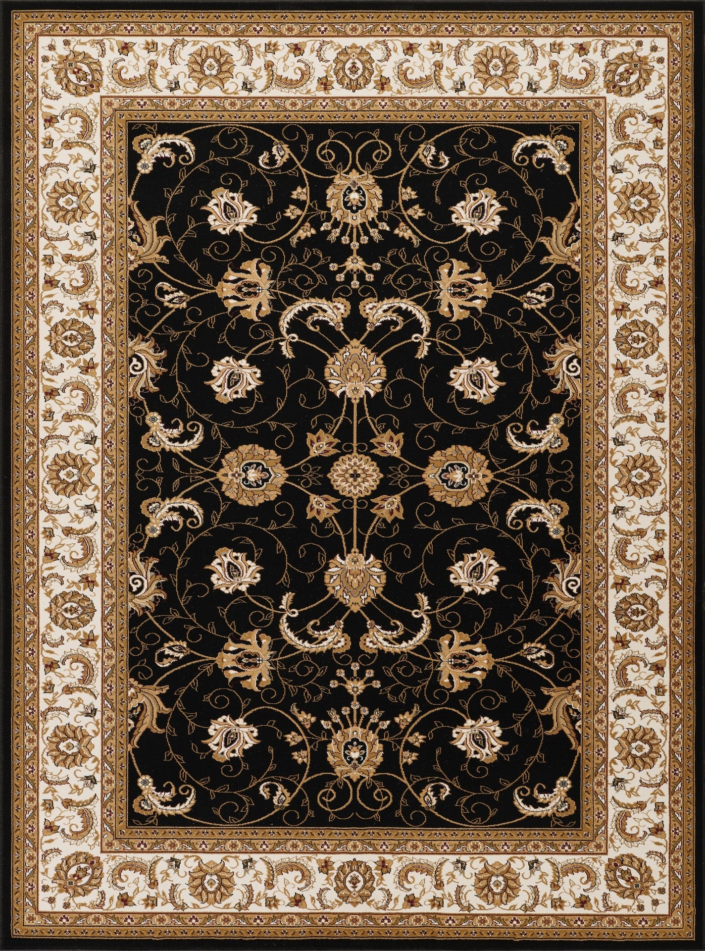 Manchester GC_HER5001 Black 2 ft. 7 in. x 9 ft. 10 in. Area Rug