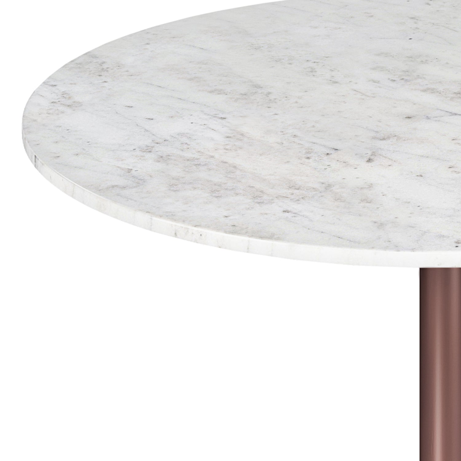 Osborne 36 inch Wide Genuine Marble and Iron Contemporary Dining Table in White/Antique Copper