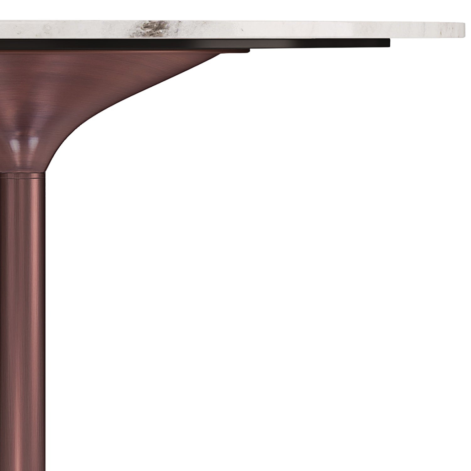 Osborne 36 inch Wide Genuine Marble and Iron Contemporary Dining Table in White/Antique Copper