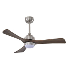 42" Solid Wood Blades Ceiling Fan with Lights Remote Control,Quiet DC Motor 3 Blade Ceiling Fans 6 Speed Levels,Reversible Ceiling Fan, for Patio Living Room, Bedroom, Office,Indoor.(Stain nickel )