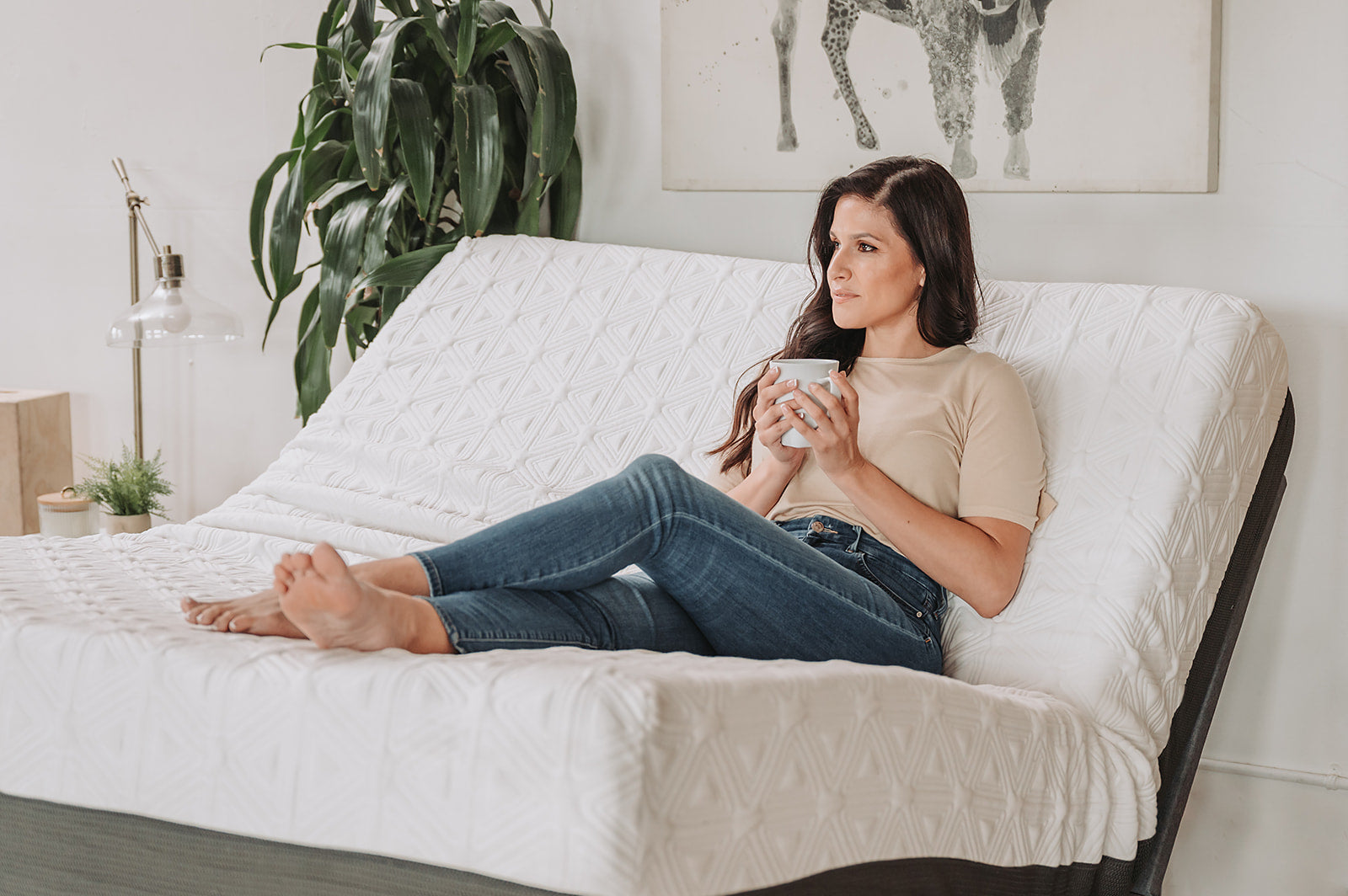 Omne Sleep 8" Gel Memory Foam Mattress Twin XL in White/Dark Gray