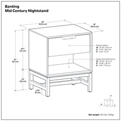 Banting Mid Century Nightstand