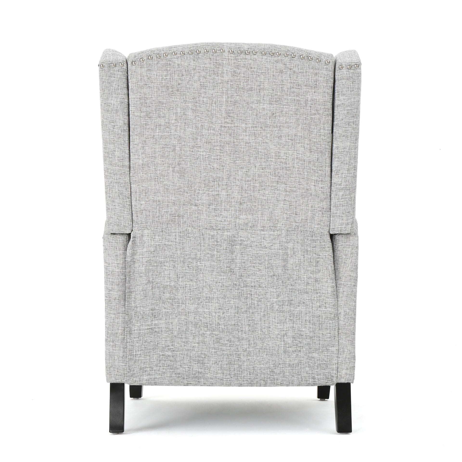 Pushback Recliner Chair, Modern Fabric Wingback Armchair with Nailhead Trim, and Wood Legs, Classic Living Room Recliner for Bedroom