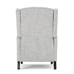 Pushback Recliner Chair, Modern Fabric Wingback Armchair with Nailhead Trim, and Wood Legs, Classic Living Room Recliner for Bedroom