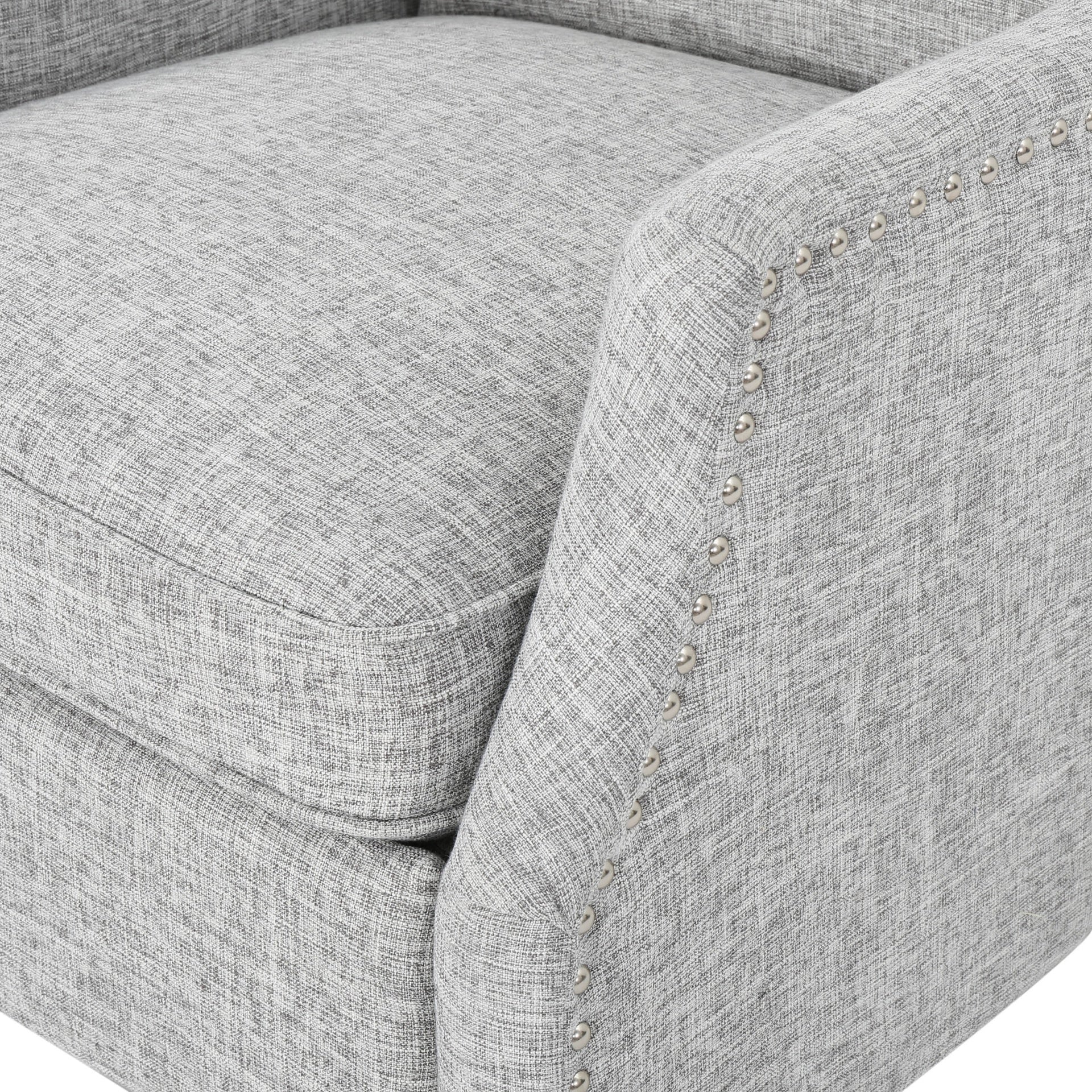 Pushback Recliner Chair, Modern Fabric Wingback Armchair with Nailhead Trim, and Wood Legs, Classic Living Room Recliner for Bedroom