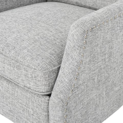 Pushback Recliner Chair, Modern Fabric Wingback Armchair with Nailhead Trim, and Wood Legs, Classic Living Room Recliner for Bedroom