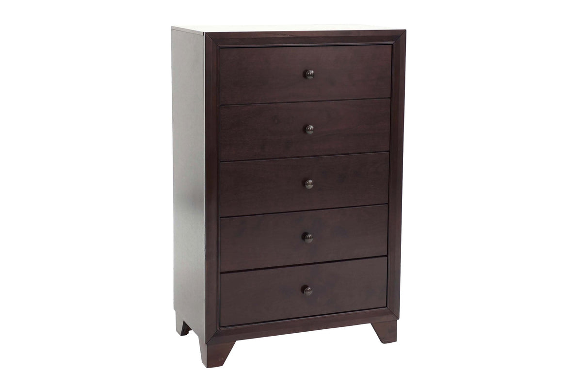 Modern Style 1pc Chest Knob Handles Drawers Brown Color Finish Bedroom Furniture