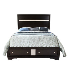 Traditional Style Queen 5 PC Storage Bedroom Set in Black made with Wood
