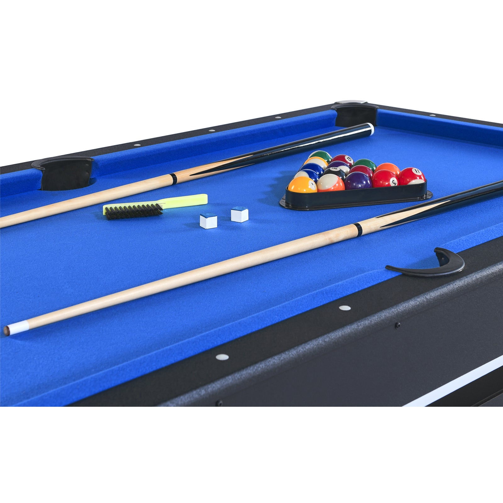 6-ft Pool Table with Table Tennis Top - Black with Blue Felt