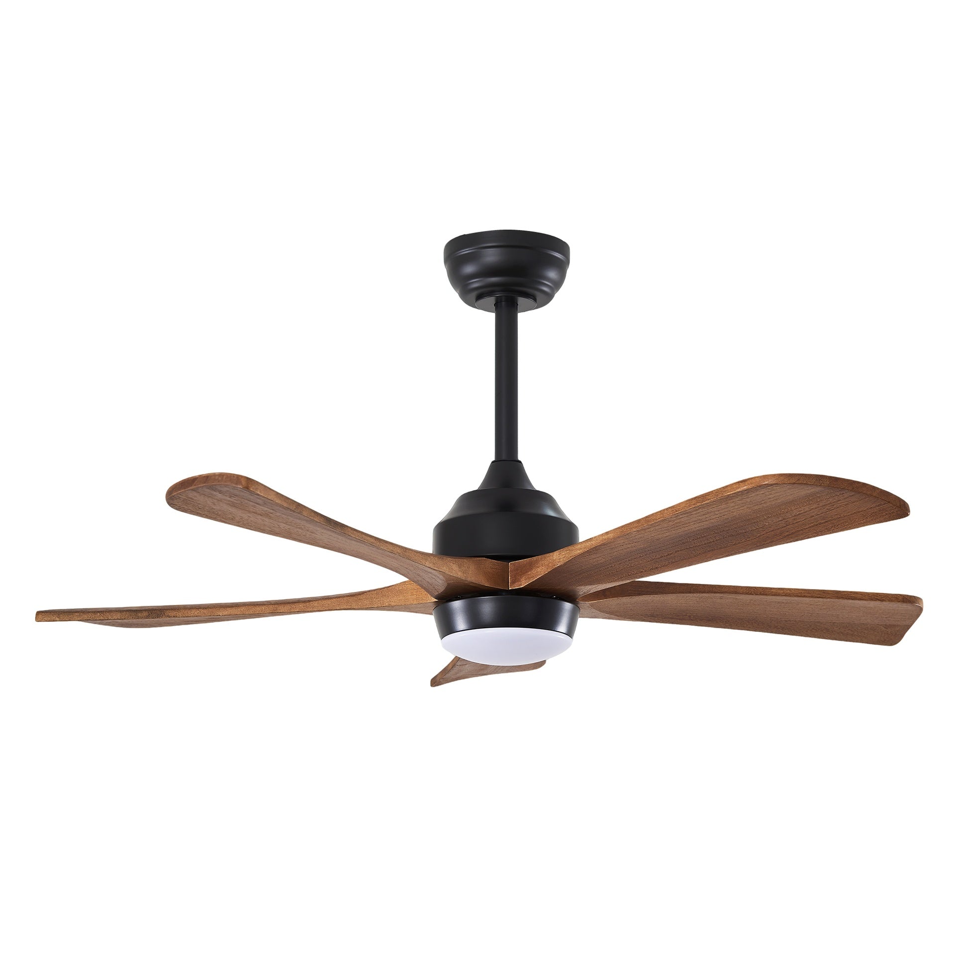 42" 5PCS  Solid Wood Blades Ceiling Fan with Lights Remote Control,Quiet DC Motor 5 Blade Ceiling Fans 6 Speed Levels,Reversible Ceiling Fan,for Patio Living Room, Bedroom, Office,Indoor.(Matte Black)