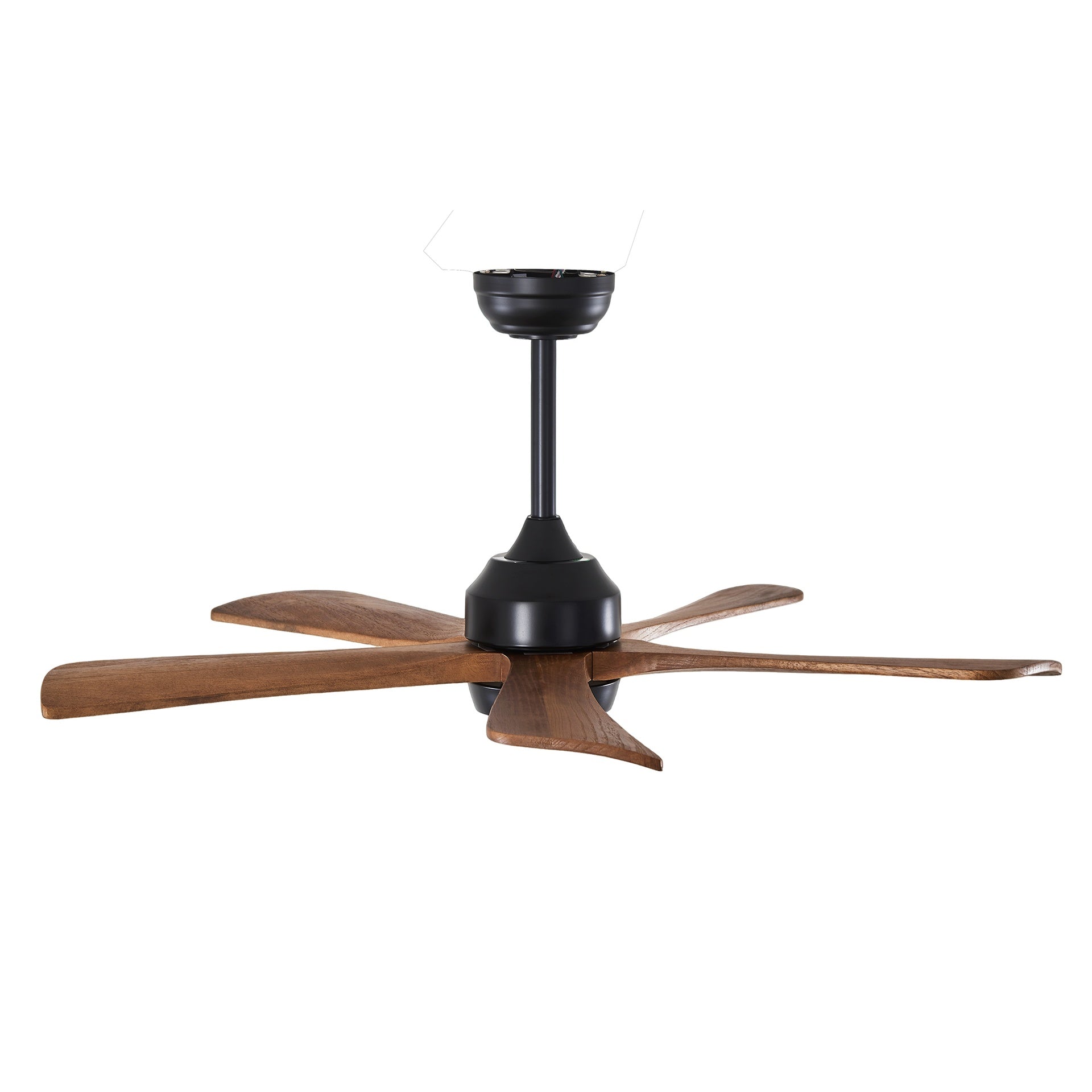 42" 5PCS  Solid Wood Blades Ceiling Fan with Lights Remote Control,Quiet DC Motor 5 Blade Ceiling Fans 6 Speed Levels,Reversible Ceiling Fan,for Patio Living Room, Bedroom, Office,Indoor.(Matte Black)