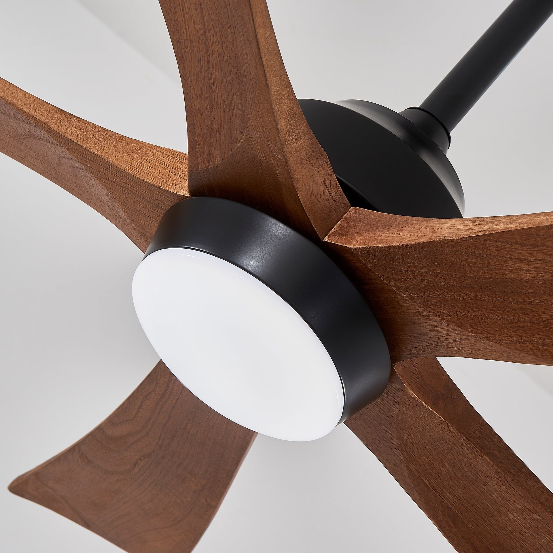 42" 5PCS  Solid Wood Blades Ceiling Fan with Lights Remote Control,Quiet DC Motor 5 Blade Ceiling Fans 6 Speed Levels,Reversible Ceiling Fan,for Patio Living Room, Bedroom, Office,Indoor.(Matte Black)