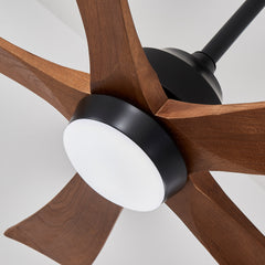 42" 5PCS  Solid Wood Blades Ceiling Fan with Lights Remote Control,Quiet DC Motor 5 Blade Ceiling Fans 6 Speed Levels,Reversible Ceiling Fan,for Patio Living Room, Bedroom, Office,Indoor.(Matte Black)