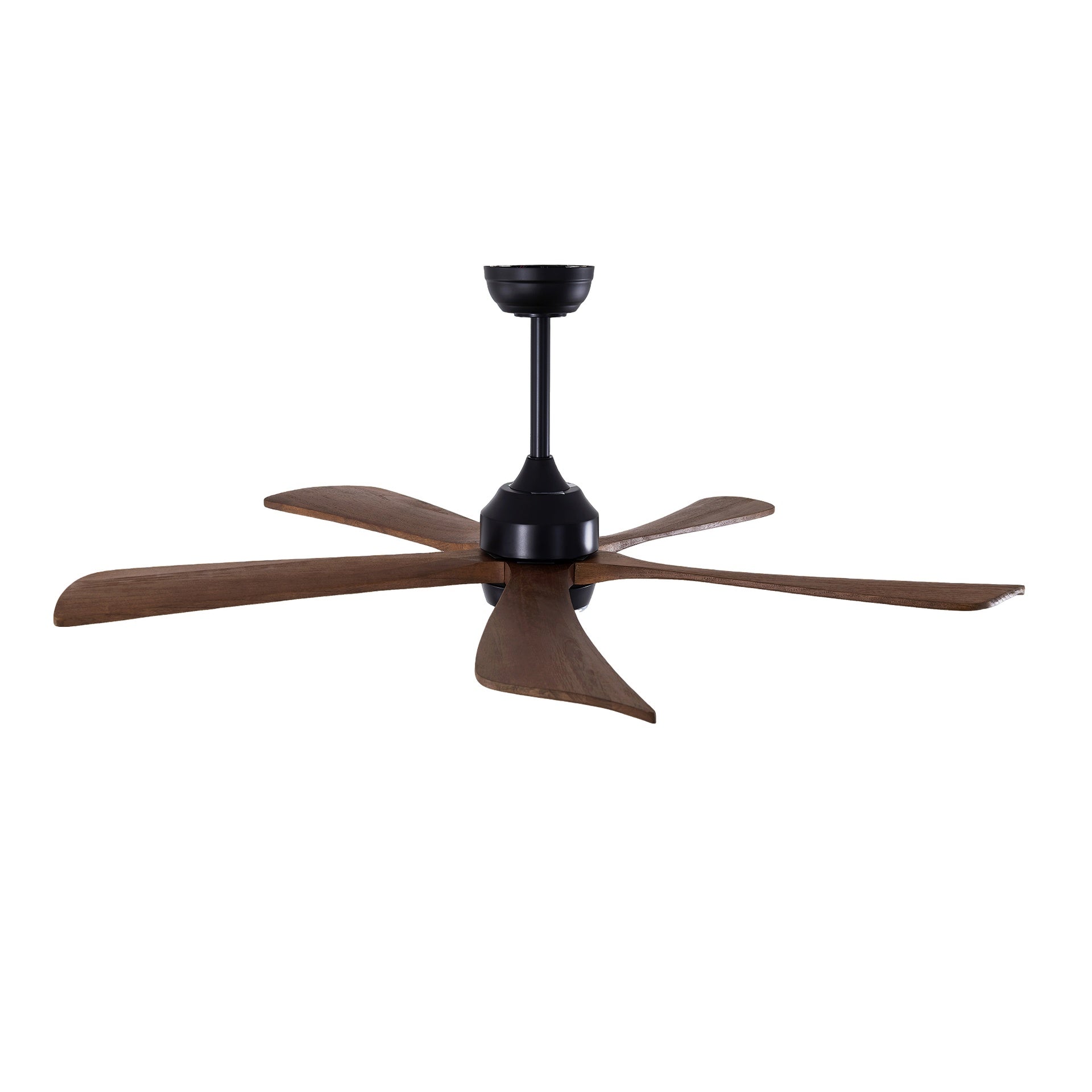 52" 5PCS  Solid Wood Blades Ceiling Fan with Lights Remote Control,Quiet DC Motor 3 Blade Ceiling Fans 6 Speed Levels,Reversible Ceiling Fan,for Patio Living Room, Bedroom, Office,Indoor.(Matte Black)