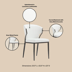 Dining Chair - Set of 2 in White