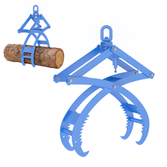 20in Automatic Log Tongs for Tractor, Heavy Duty 4-Claw Logging Tongs with Auto-Latching & 360° Rotating Hook, 2000lbs Capacity Log Grapple for ATV, Skid Steer, Forklift