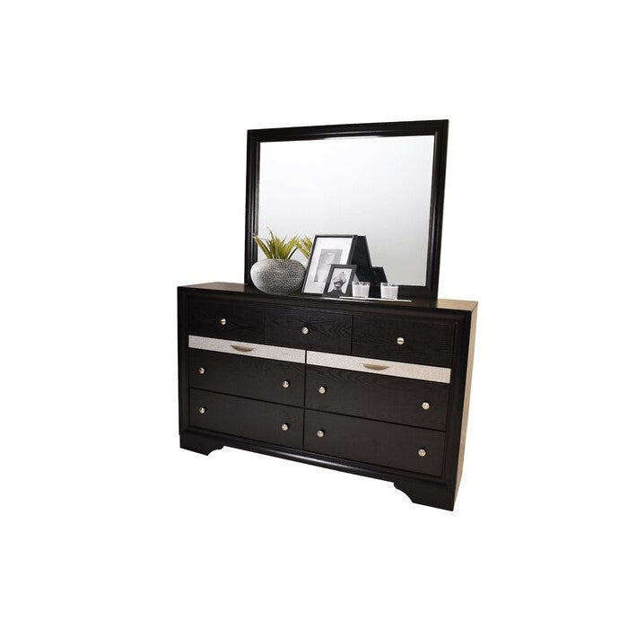 Traditional Style Full 5pc Storage Bedroom Set made with Wood in Black