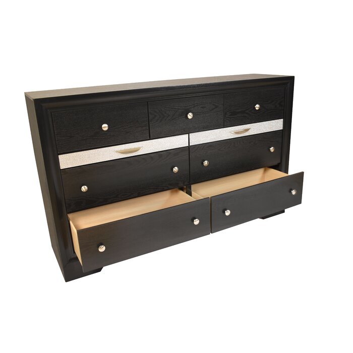 Traditional Style Full 5pc Storage Bedroom Set made with Wood in Black