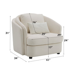 Mariko Beige Linen 3Pcs Living Room Set (Sofa, Loveseat, Chair)