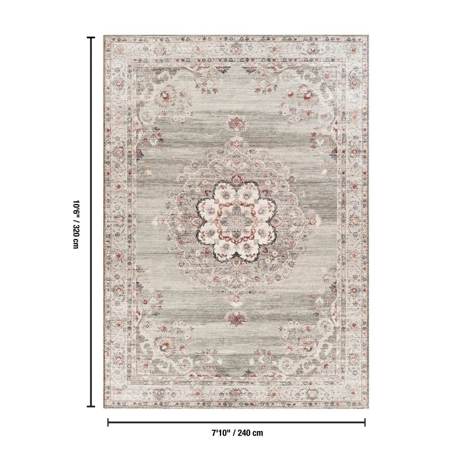 Oxford GC_NBL2013 Green 7 ft. 10 in. x 10 ft. 6 in. Area Rug