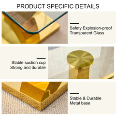 1 table with 4 light gray chairs. Glass dining table. Equipped with 0.39 "tempered glass tabletop and gold-plated metal irregular bracket. Used in kitchens, dining rooms, living rooms.W1151S00655