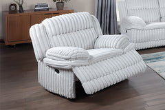 Manual Glider Recliner Fur-Like Corduroy in Light Gray